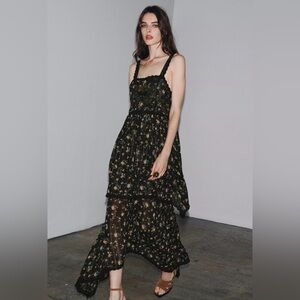 NWT ZARA ZW COLLECTION FLORAL PRINT DRESS SIZE M